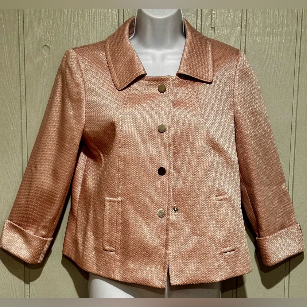 Tahari Blush Pink Textured Jacket